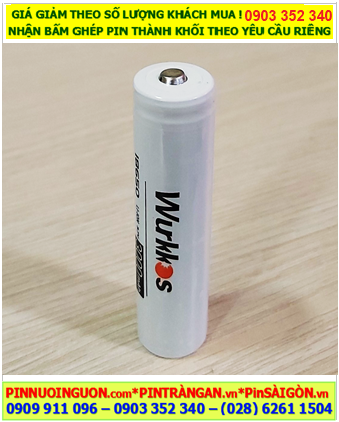 WƯKKOS 18650, Pin sạc Lithium Li-ion 3.7v WƯKKOS 18650 (3000mAh, 18mmx65mm) chính hãng